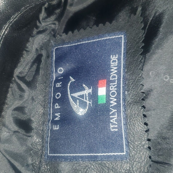 Men's Black faux leather coat - Picture 6 of 9